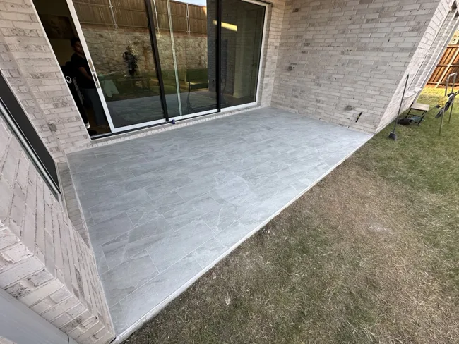 Another view of the outdoor tile installation.